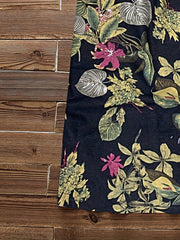 Women's Plus Floral Print Short Sleeve V Neck Loose Fit Dress