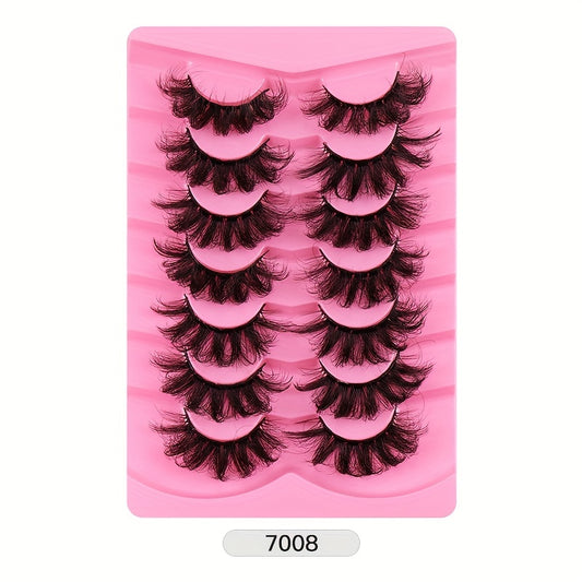 7 Pairs Faux Mink Dramatic False Eyelashes Thick Volume Fluffy Makeup Reusable