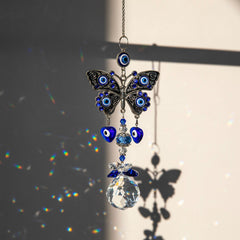 3pcs Evil Eye Suncatchers With Crystal Prism Balls Window Hanging