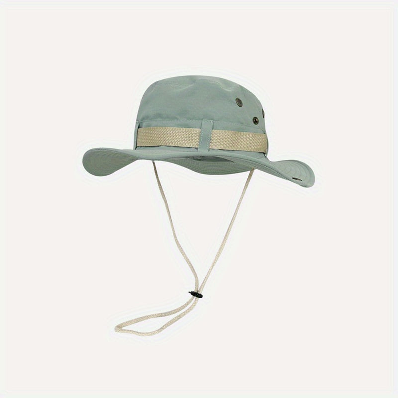 Solid Drawstring Bucket Hat Thin Breathable Sun Hat for Women