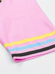 Striped Print Cycling T Shirt Quick Dry Sports Top Women's Activewear