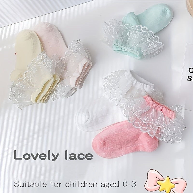Baby Girls Lace Trim Princess Socks Ankle Sock For Kids
