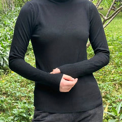 Versatile Knit Sweater Casual High Neck Long Sleeve Sweater Women's Clothing