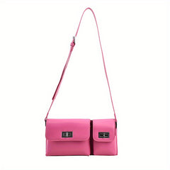 Y2K Style Crossbody Bag Double Pockets Purse Women Niche Buckle Shoulder Bag