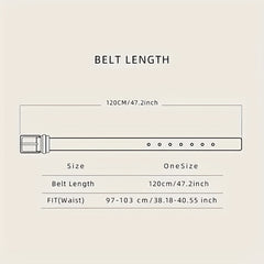 Alloy Buckle PU Striped Belt for Men