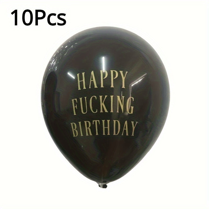 10pcs Birthday Balloons Letters Printed Balloons for Party Decoration