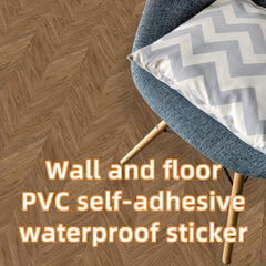 4pcs Retro Wood Grain Floor Wall Stickers Adhesive Non Slip Self Decorative