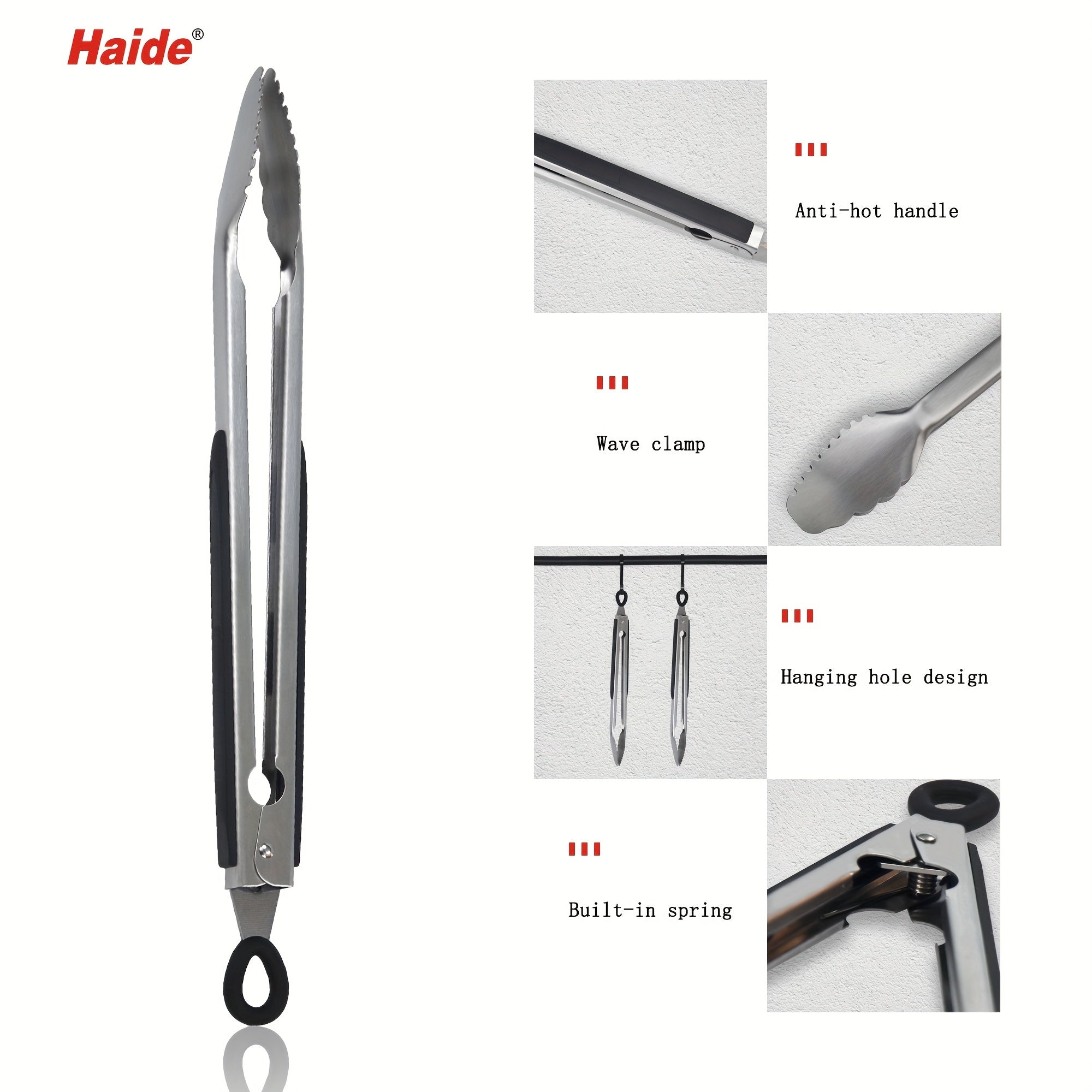 40 Food Tongs Stainless Steel Kitchen Tongs Non Stick Clip Heat Resistant