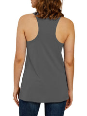 Sunflower Print Tank Top Casual Loose Racerback Tank Top