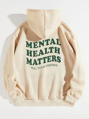 Mental Health Matters Print Hoodie Casual Sweatshirt for Winter & Fall
