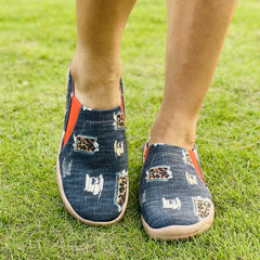 Leopard Pattern Slip-On Flat Canvas Shoes for Women