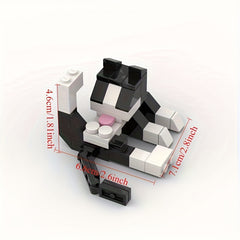 Cow Cat Building Blocks DIY Mini Pet Figurine Creative Desktop Decoration