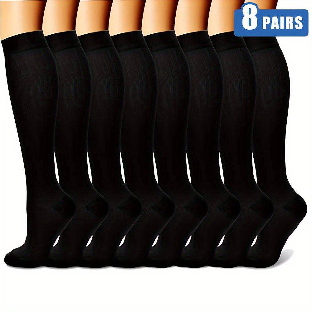 Compression Socks for Women & Men 15-20mmHg Knee High Non-slip Stockings