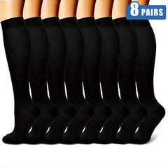 Compression Socks for Women & Men 15-20mmHg Knee High Non-slip Stockings