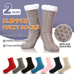 Fuzzy Socks For Men Thickened Warm Soft Gripper Fleece Lined Slipper Socks