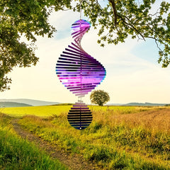 3D Hanging Wind Spinner Metal Flowers Yard Art