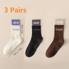 Winter Yoga Socks Non-slip Grips Elastic Sports Pilates Running Socks