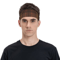 Men's Vintage Plaid Headband Soft Grip for Gym Running Casual Non Slip Hairband