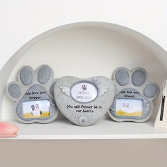 Pet Memorial Stone Resin Cremation Grave Tombstone With Photo Frame
