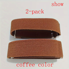 2pcs Adjustable Elastic Armbands for Men & Women Polyester Sleeve Bands 2 Wide