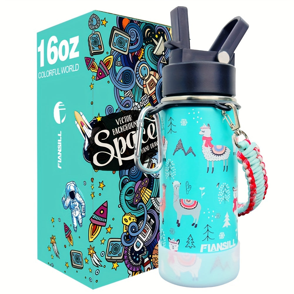 480ml Colorful Stainless Steel Water Bottle Double Layer Leakproof Cup
