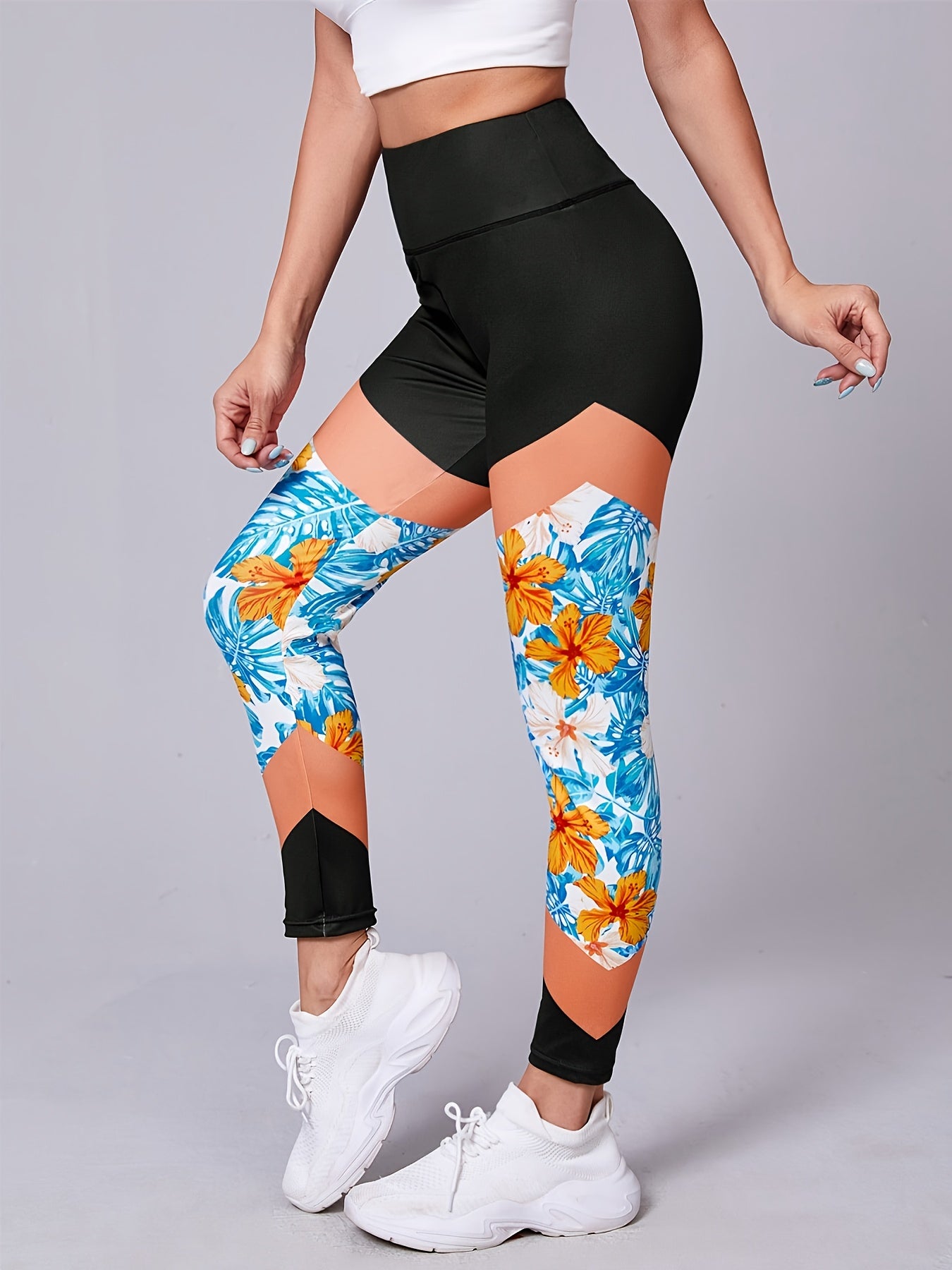 Floral Print Yoga Pants Quick Drying Activewear