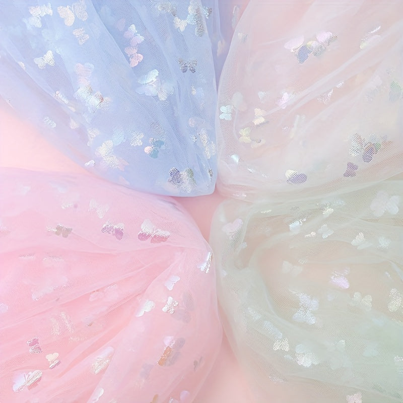 Colorful Butterfly Mesh Gauze Fabric Polyester Soft Swing Fabric