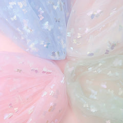 Colorful Butterfly Mesh Gauze Fabric Polyester Soft Swing Fabric