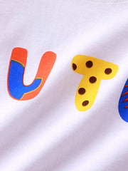 Boys Art Letter Print Tees Kids Short Sleeve T-shirt for Summer