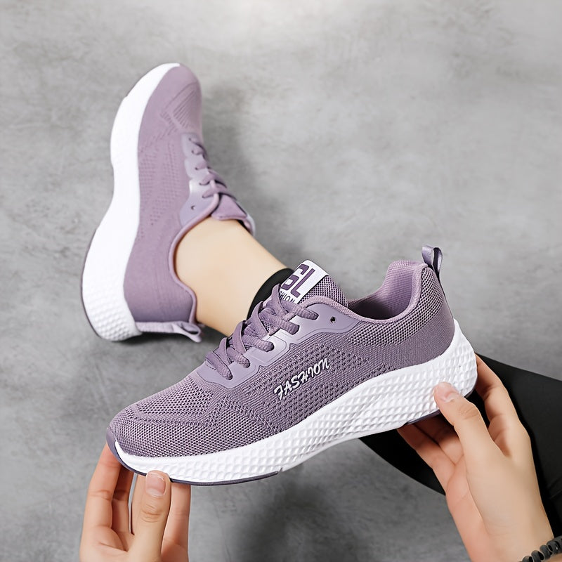 Women's Letter Graphic Mesh Athletic Sneakers Lightweight Running Shoes