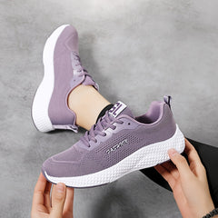 Women's Letter Graphic Mesh Athletic Sneakers Lightweight Running Shoes