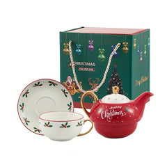 Christmas Ceramic Water Kettle Cup Set - Gift for Men Women