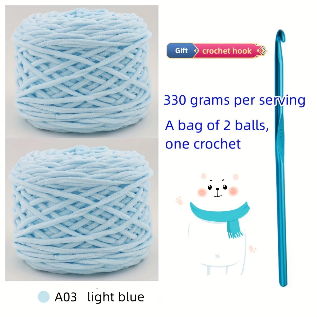 2balls Soft Hand Woven Thick Thread 165g Crochet Knitting Bundle