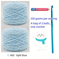 2balls Soft Hand Woven Thick Thread 165g Crochet Knitting Bundle