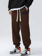Motors Print Drawstring Sweatpants Loose Fit Pants Men's