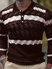 Men's Vintage Long Sleeve Shirt Casual Slightly Stretch Lapel