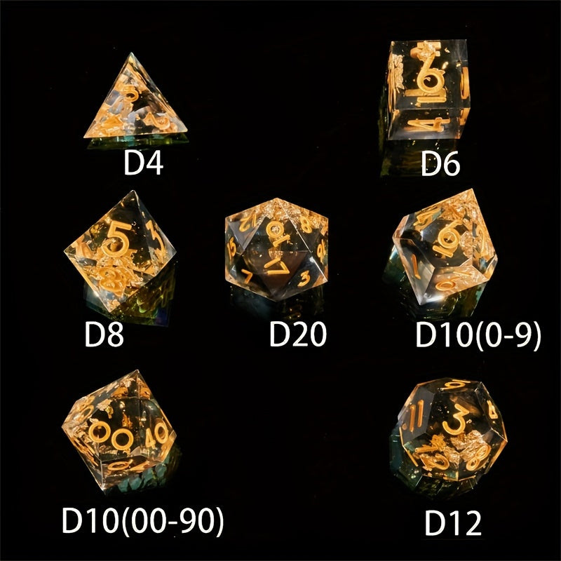 7pcs Resin Polyhedral Dice Set for Role Playing Games
