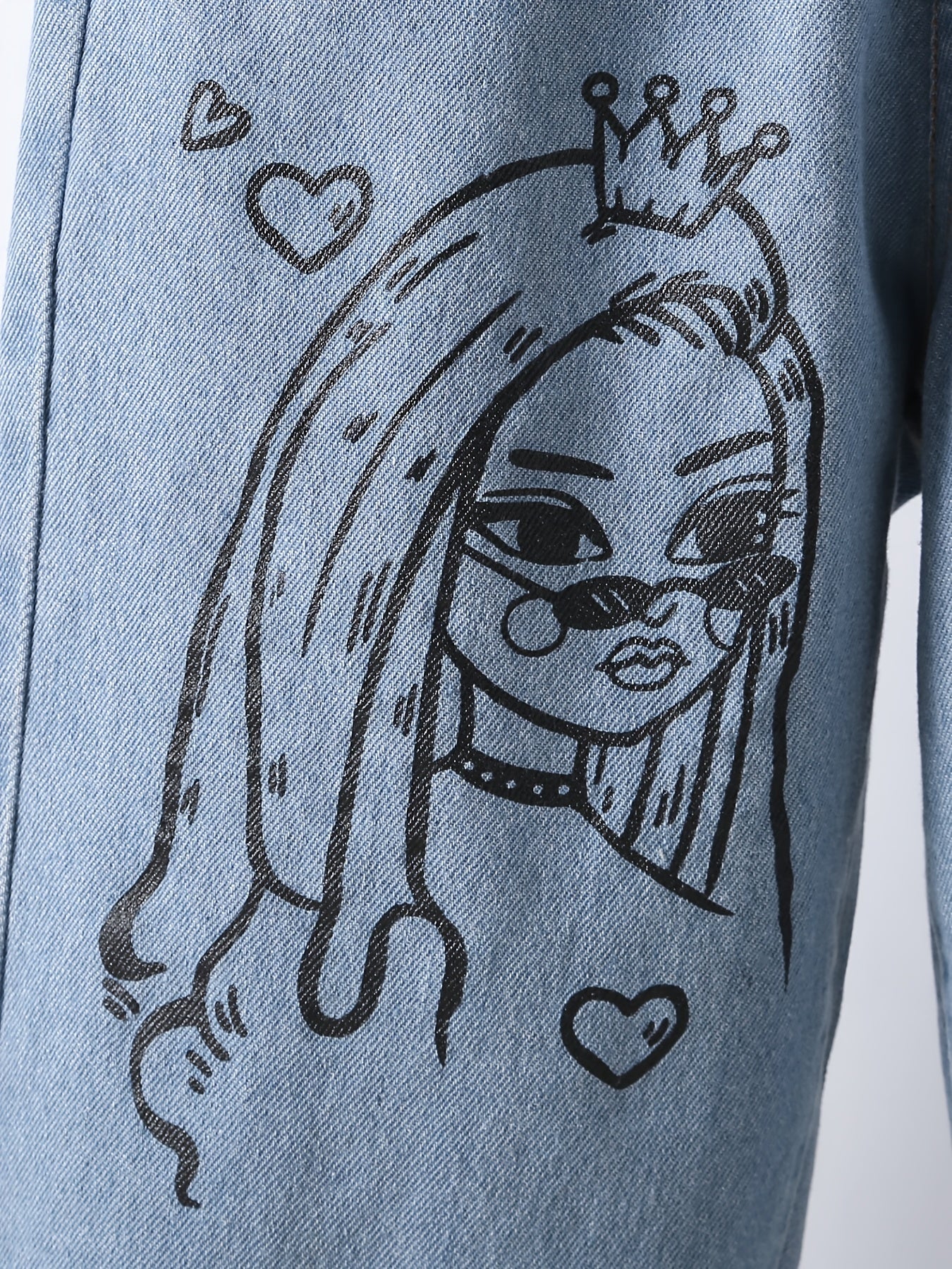 Toddler Girls Cartoon Paperbag Waist Jeans Kids Spring Summer Casual