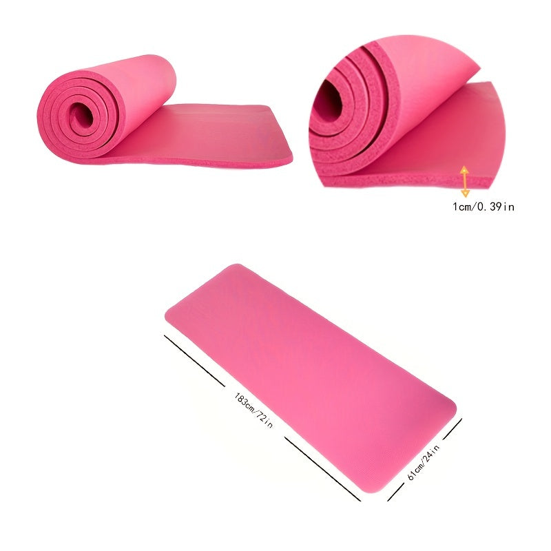Non Slip Soft Yoga Mat Thicken Fitness Exercise Mat With Carrying Strap