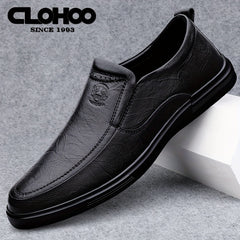Men's Logo Loafer Shoes Non-slip Slip On Dress Shoes