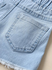 Girls' Denim Lace Shorts - Summer Casual Short Jeans