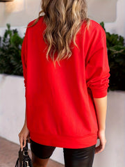 Women's Sports Top Long Sleeve Round Neck Letter Print