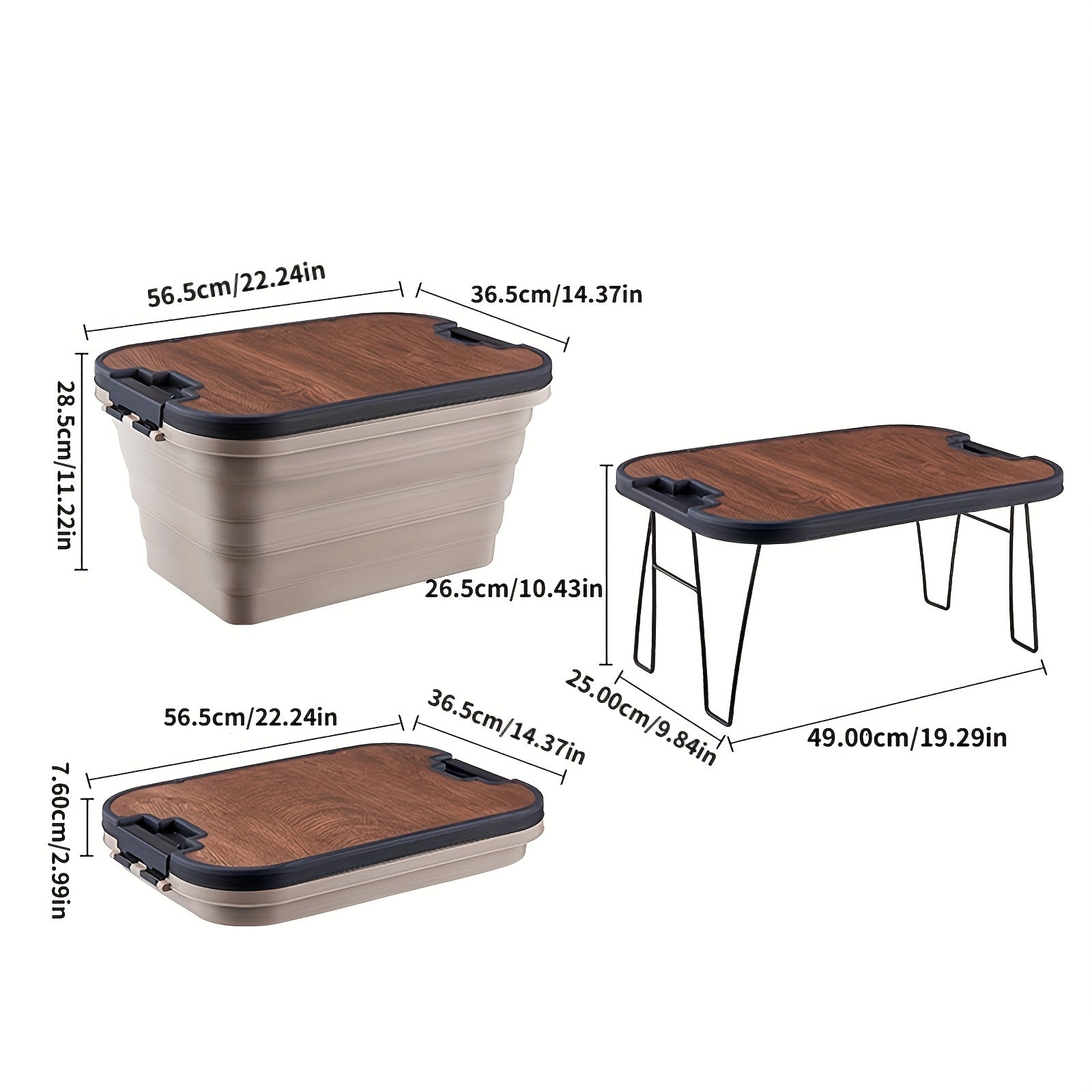 Outdoor Storage Box Wooden Lid Functional Organizing