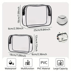 Clear Makeup Bags Set Transparent Cosmetic Bag Travel Toiletry Zipper