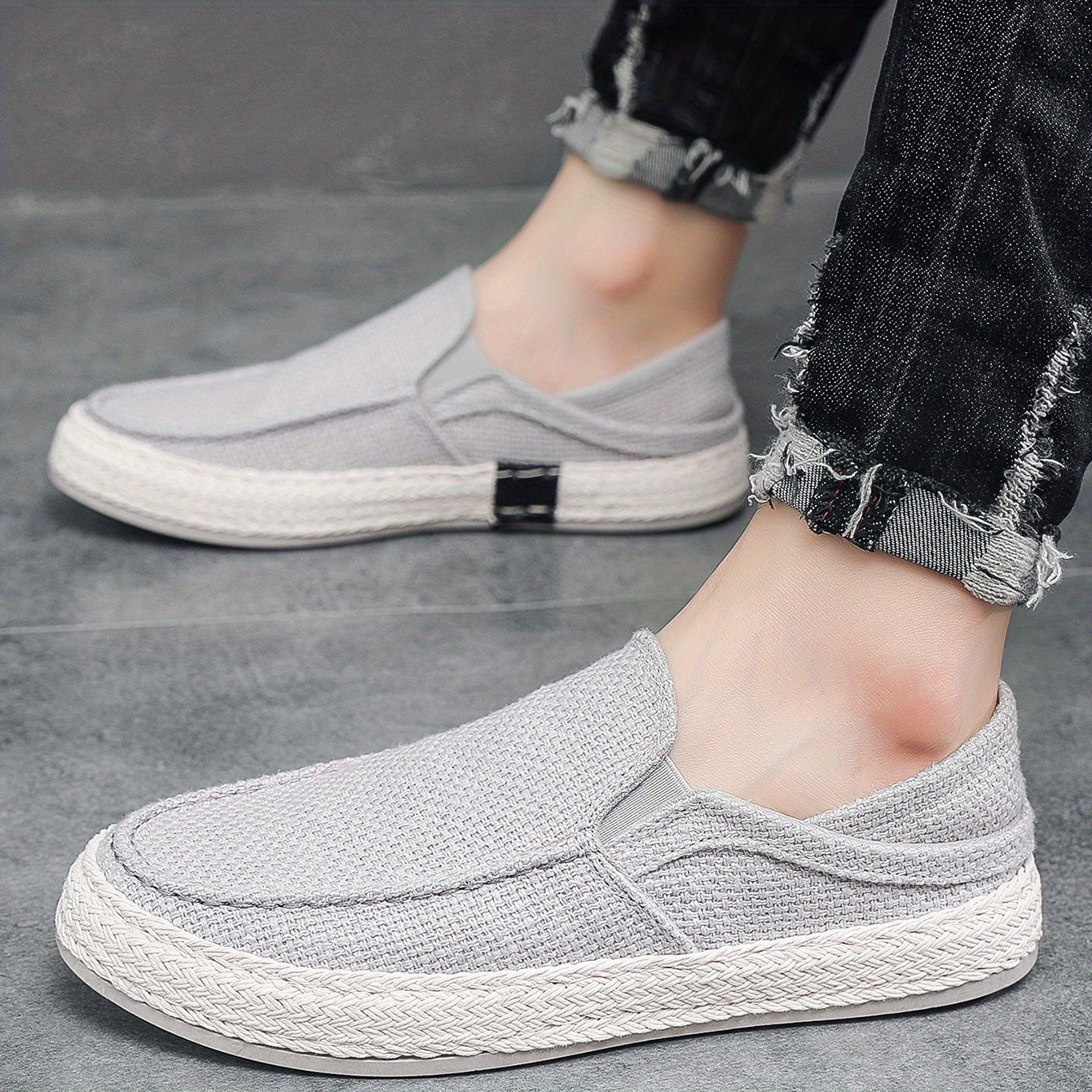 Men's Lightweight Canvas Loafers Slip-On Shoes