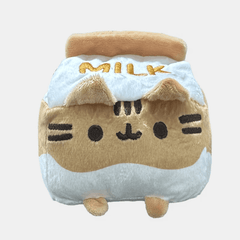 Chubby Cat Plush Toy in Milk Carton Soft Polyester Stuffed Animal