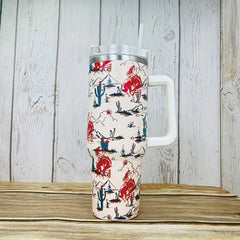 1200ml Scene Print Stainless Steel Water Bottle Leakproof Tumbler Cup