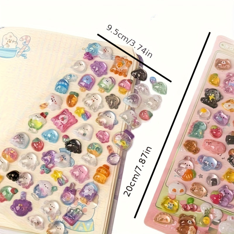 1pc Cartoon Embossed Fun 3D Stickers for Scrapbooking Journaling