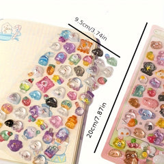 1pc Cartoon Embossed Fun 3D Stickers for Scrapbooking Journaling