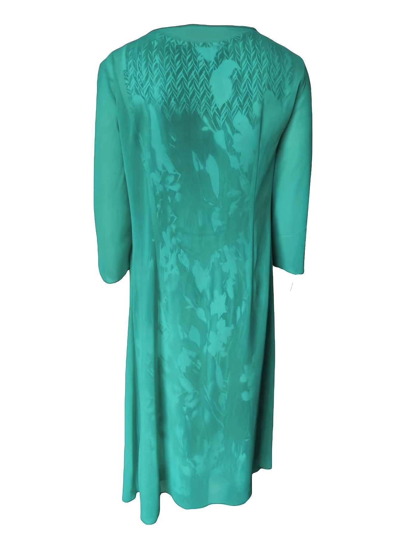 Long Cardigan & Floral Print Dress Set for Women